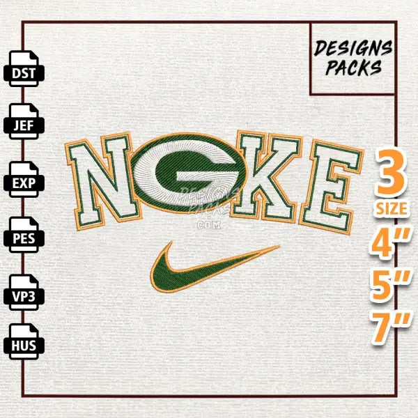 Football Green Bay Packers Embroidery Design