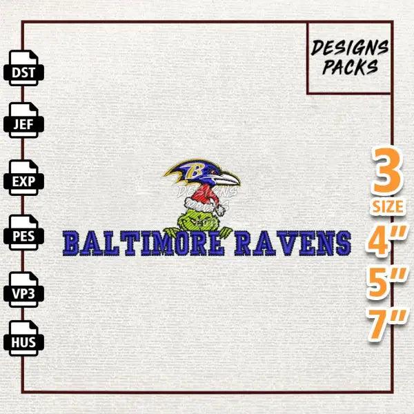 Football Grinch Baltimore Ravens Embroidery Design