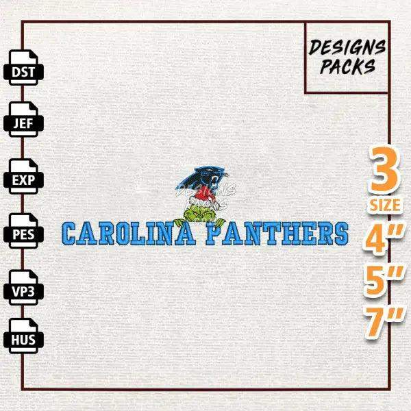 Football Grinch Carolina Panthers Embroidery Design