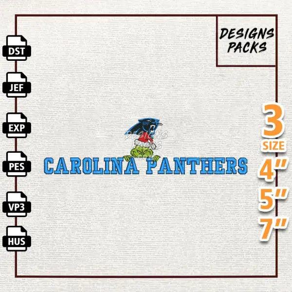 Football Grinch Carolina Panthers Embroidery Design