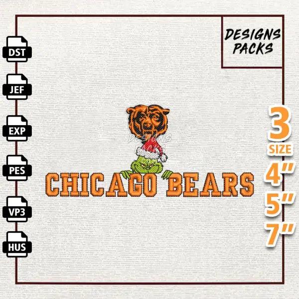 Football Grinch Chicago Bears Embroidery Design