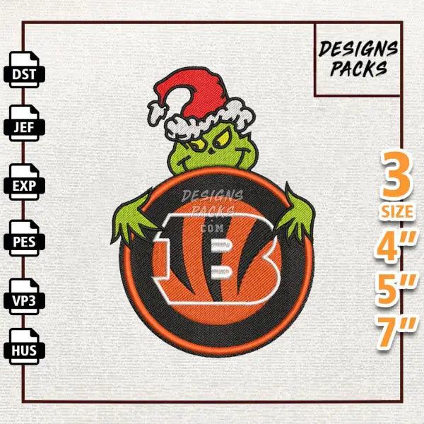 Football Grinch Cincinnati Bengals Embroidery Design