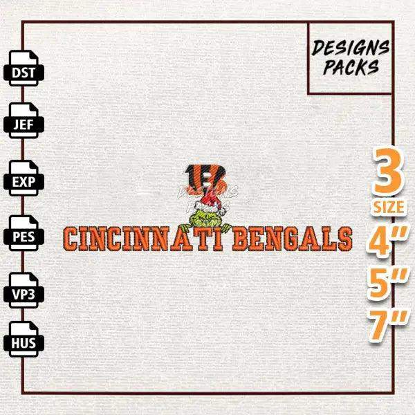 Football Grinch Cincinnati Bengals Embroidery Design