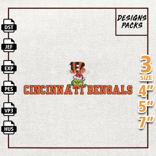 Football Grinch Cincinnati Bengals Embroidery Design