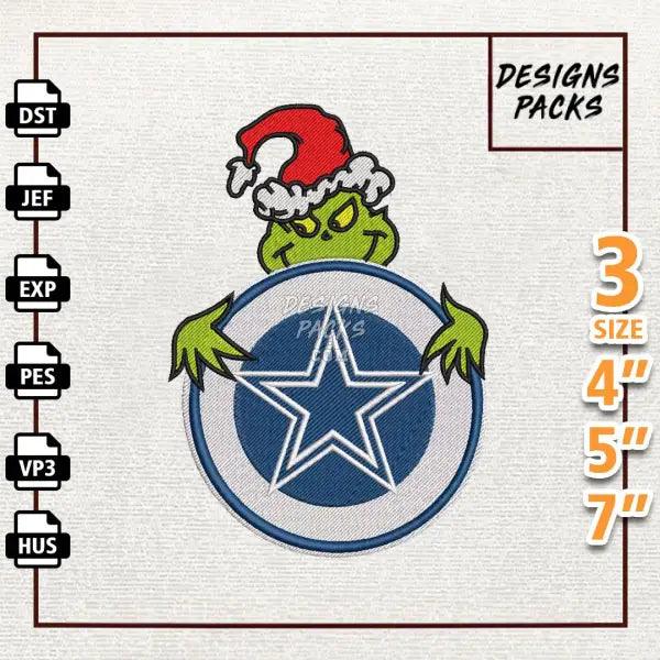 Football Grinch Dallas Cowboys Embroidery Design