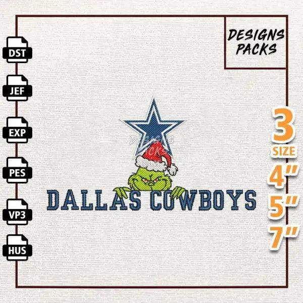 Football Grinch Dallas Cowboys Embroidery Design