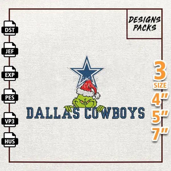 Football Grinch Dallas Cowboys Embroidery Design