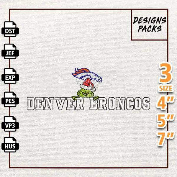 Football Grinch Denver Broncos Embroidery Design