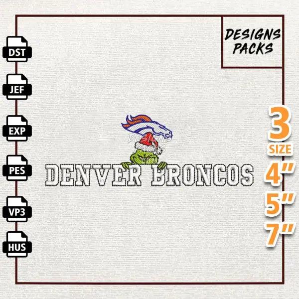 Football Grinch Denver Broncos Embroidery Design