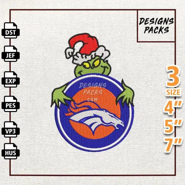 Football Grinch Denver Broncos Embroidery Design