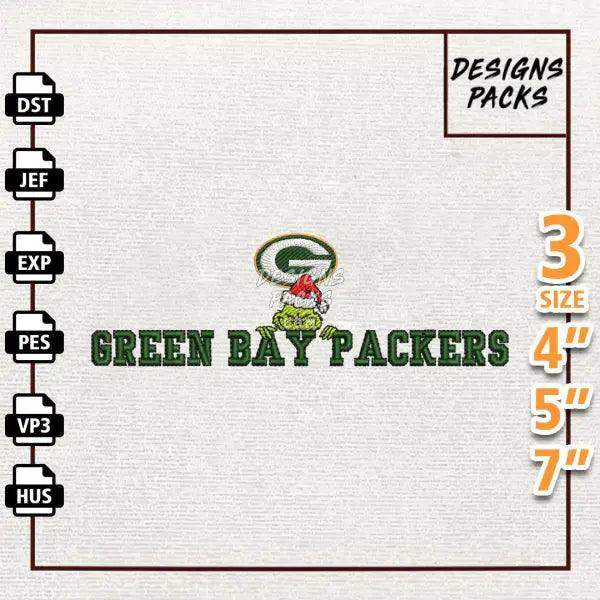 Football Grinch Green Bay Packers Embroidery Design