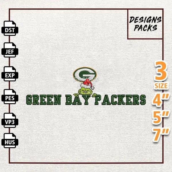 Football Grinch Green Bay Packers Embroidery Design