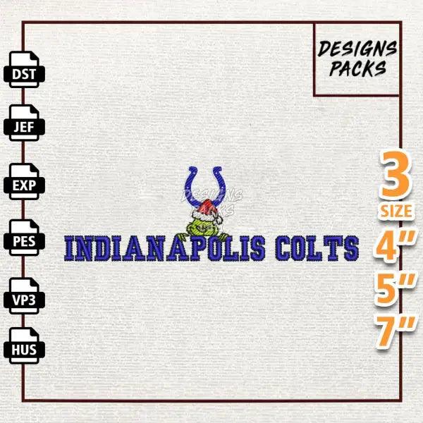 Football Grinch Indianapolis Colts Embroidery Design
