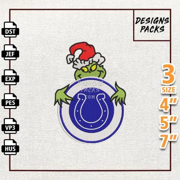 Football Grinch Indianapolis Colts Embroidery Design