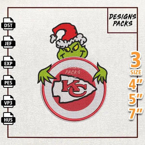 Football Grinch Kansas City Embroidery Design