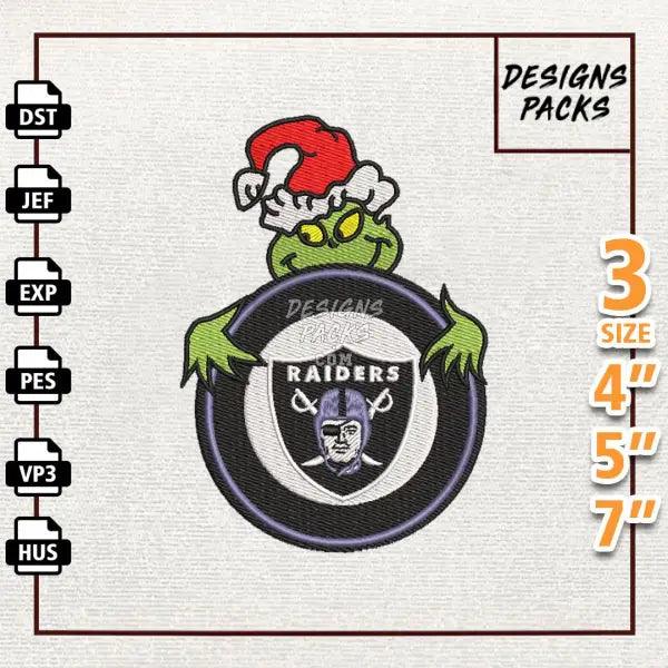 Football Grinch Las Vegas Raiders Embroidery Design
