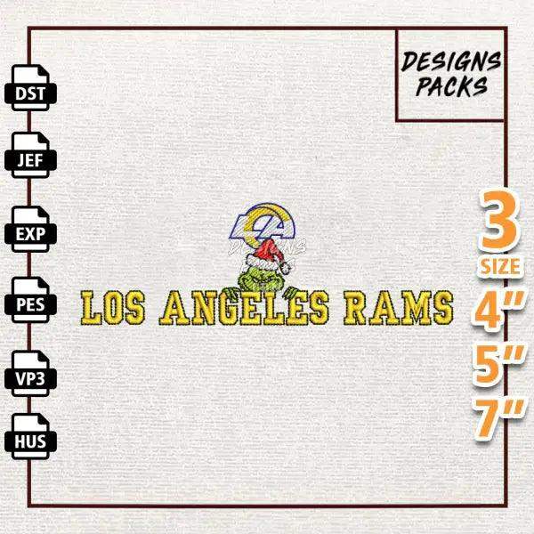 Football Grinch Los Angeles Rams Embroidery Design