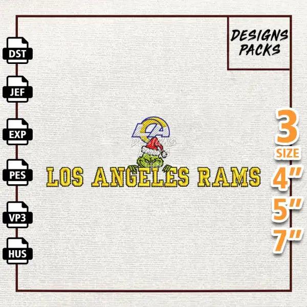 Football Grinch Los Angeles Rams Embroidery Design