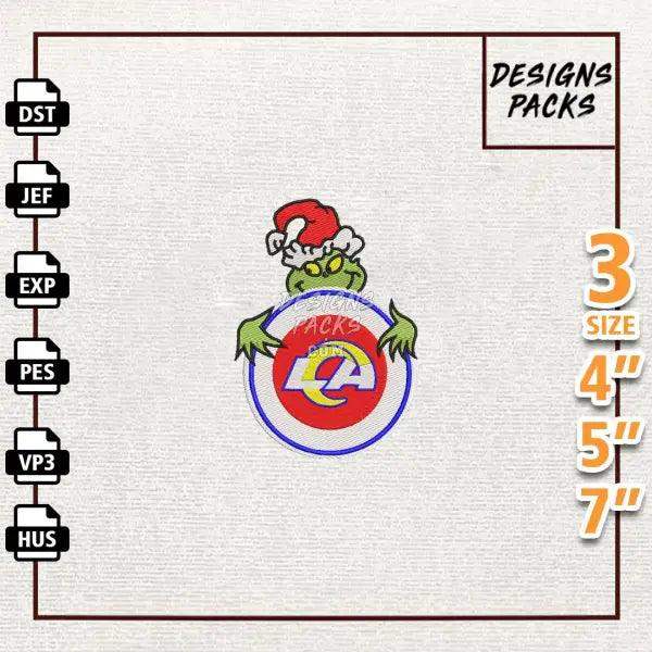 Football Grinch Los Angeles Rams Embroidery Design