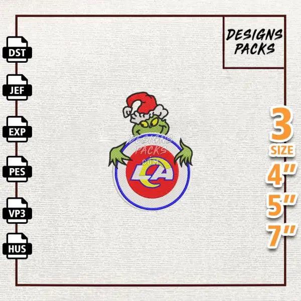 Football Grinch Los Angeles Rams Embroidery Design