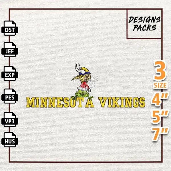 Football Grinch Minnesuta Vikings Embroidery Design