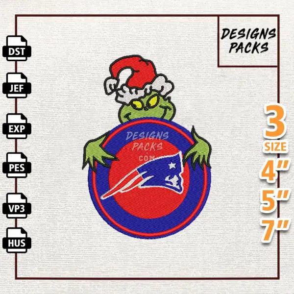 Football Grinch New England Patriots Embroidery Design
