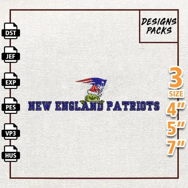 Football Grinch New England Patriots Embroidery Design