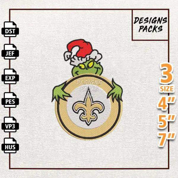 Football Grinch New Orleans Saints Embroidery Design