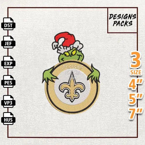 Football Grinch New Orleans Saints Embroidery Design