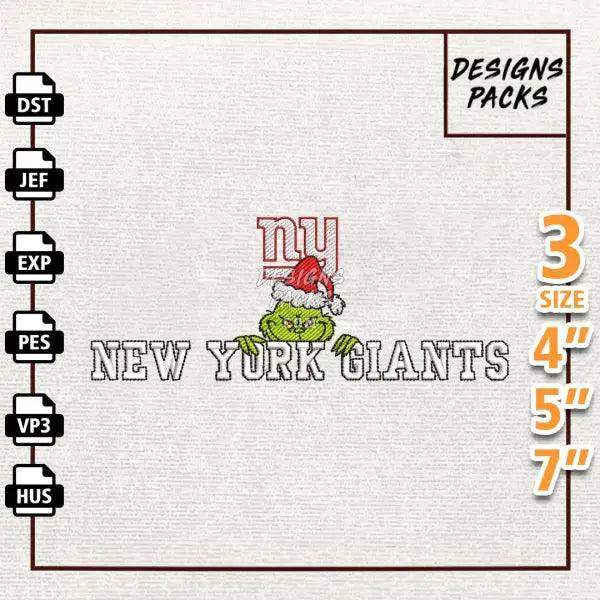 Football Grinch New York Giants Embroidery Design