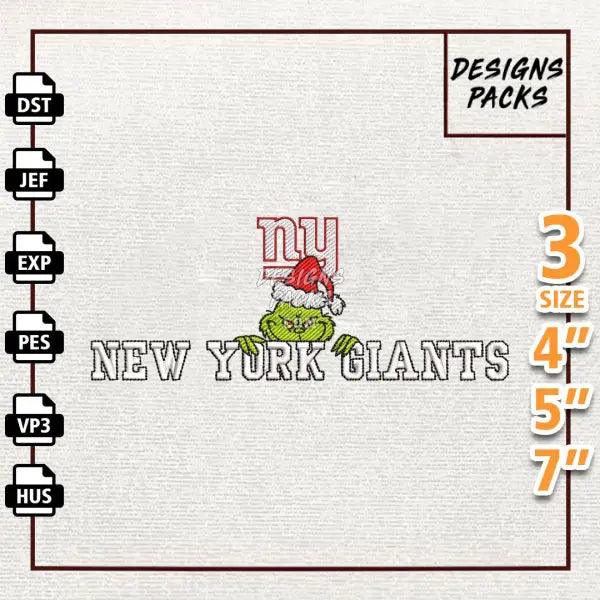 Football Grinch New York Giants Embroidery Design