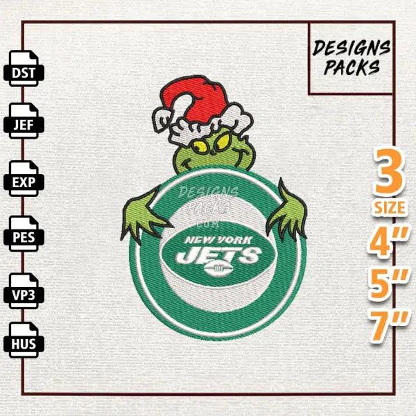 Football Grinch New York Jets Embroidery Design