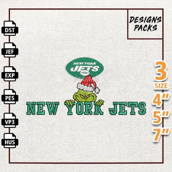 Football Grinch New York Jets Embroidery Design