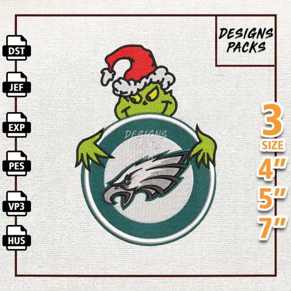 Football Grinch Philadelphia Eagles Embroidery Design