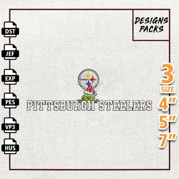 Football Grinch Pittsburgh Steelers  Embroidery Design