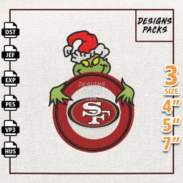 Football Grinch San Francisco 49ers Embroidery Design