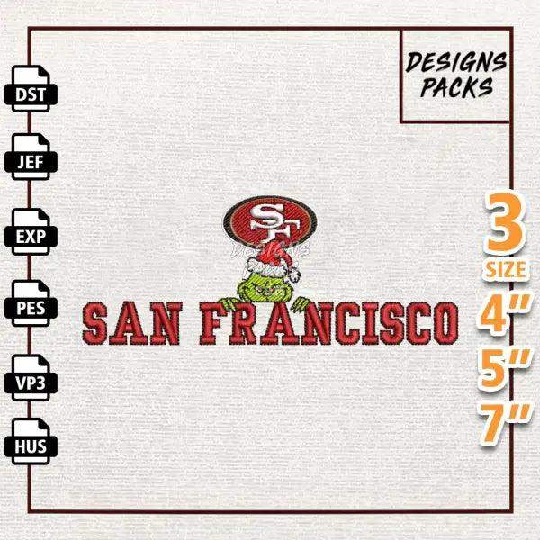 Football Grinch San Francisco Embroidery Design