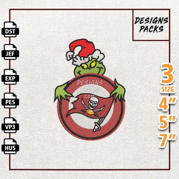 Football Grinch Tampa Bay Buccaneers Embroidery Design