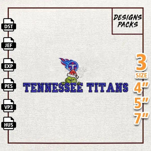 Football Grinch Tennessee Titans Embroidery Design