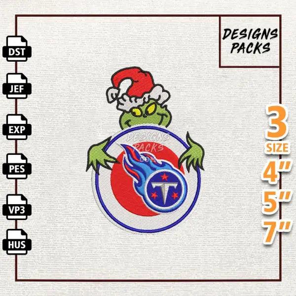 Football Grinch Tennessee Titans Embroidery Design