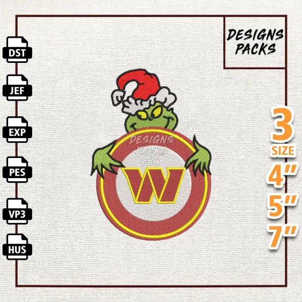 Football Grinch Washington Commanders Embroidery Design