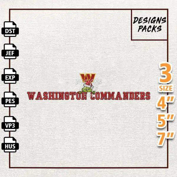 Football Grinch Washington Commanders Embroidery Design