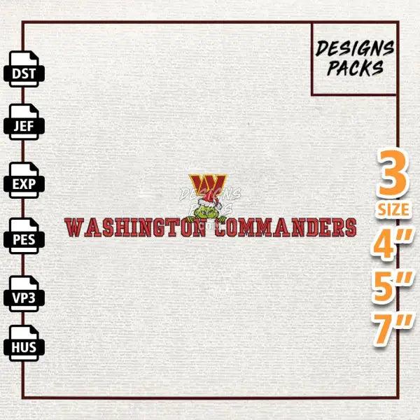 Football Grinch Washington Commanders Embroidery Design