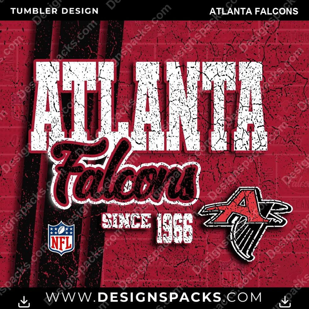 Football Grunge Atlanta Falcons NFL Football Tumbler Digital Wrap Design Download