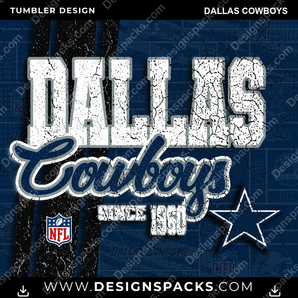 Football Grunge Dallas Cowboys NFL Football Tumbler Digital Wrap Design Download
