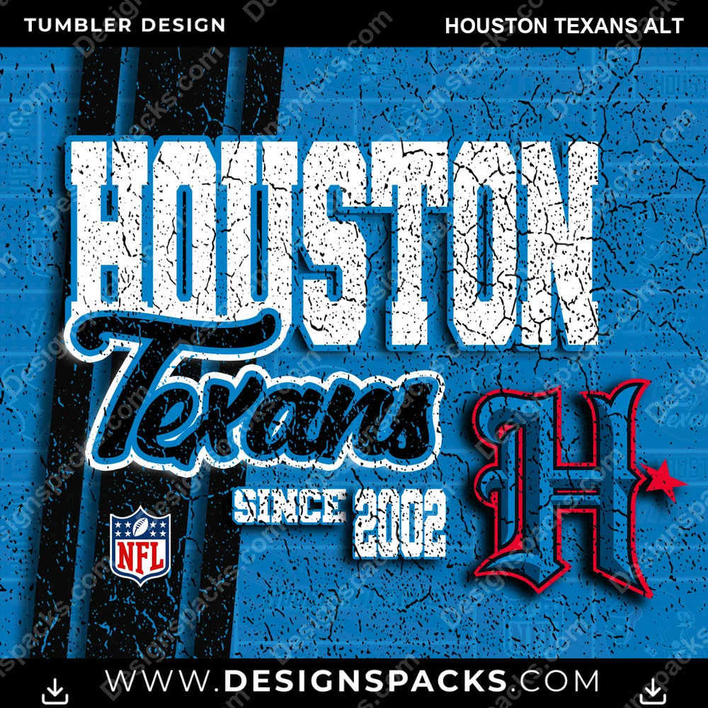 Football Grunge Houston Texans Alt NFL Football Tumbler Digital Wrap Design Download