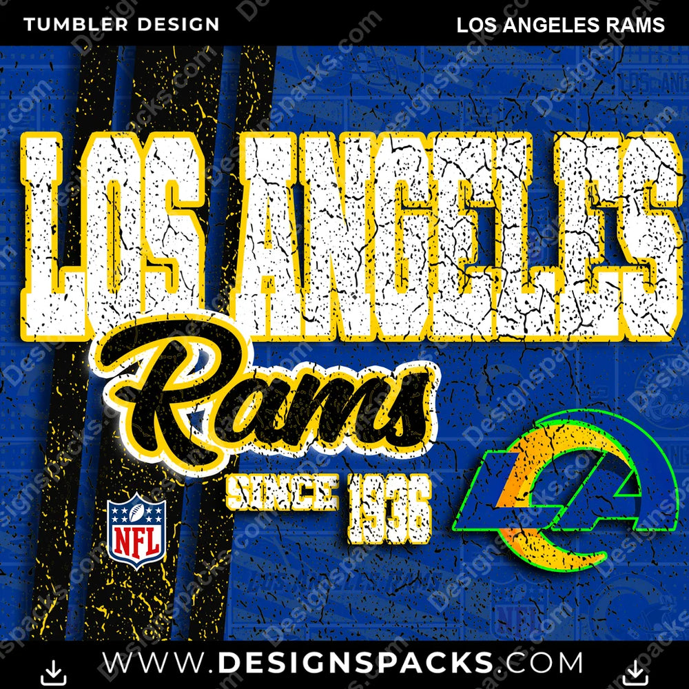 Football Grunge Los Angeles Rams NFL Football Tumbler Digital Wrap Design Download