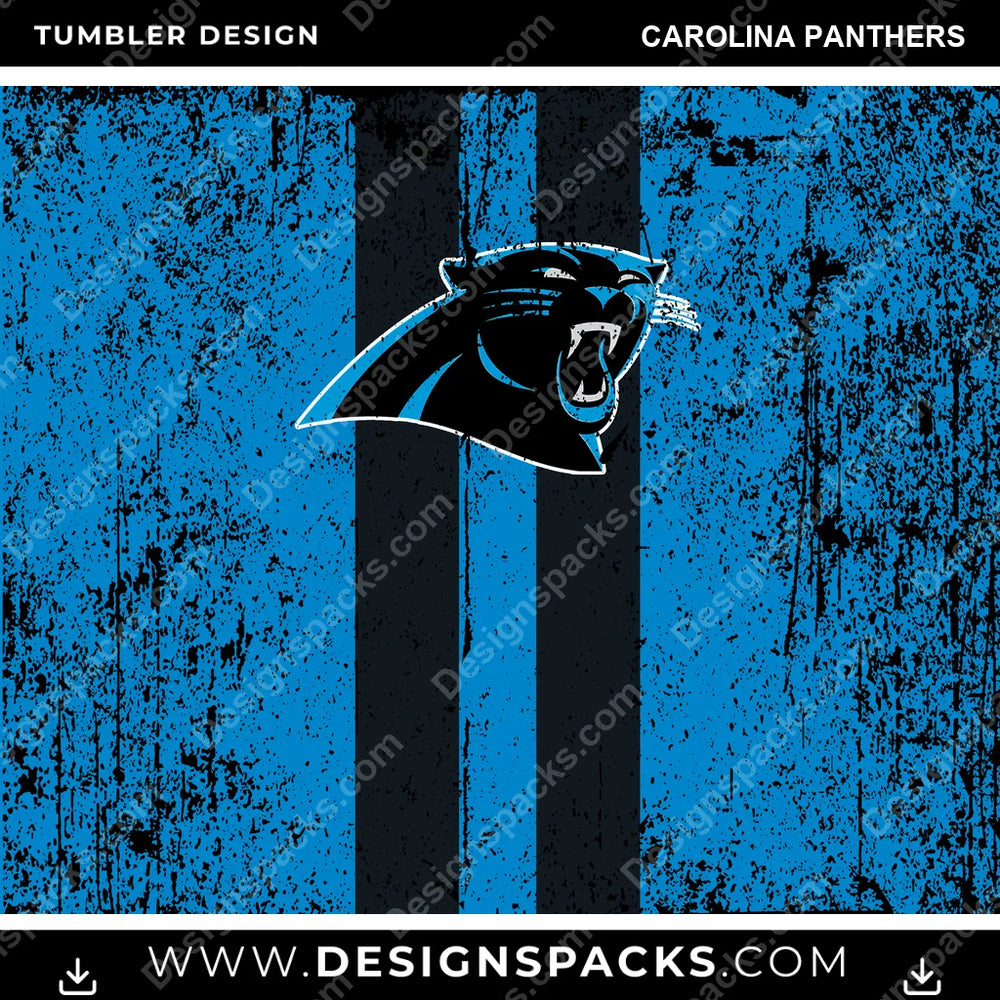 Football Grunge Style Carolina Panthers NFL Football Tumbler Digital Wrap Design Download