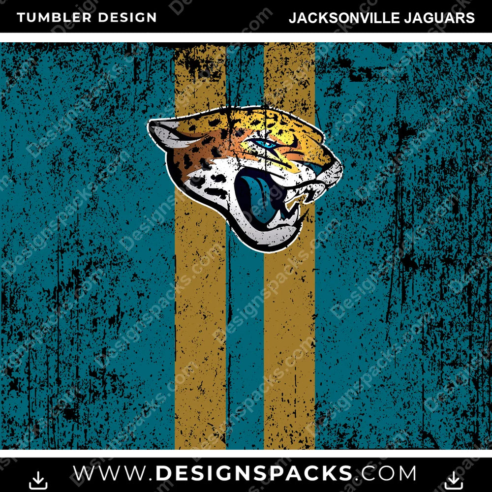 Football Grunge Style Jacksonville Jaguars NFL Football Tumbler Digital Wrap Design Download