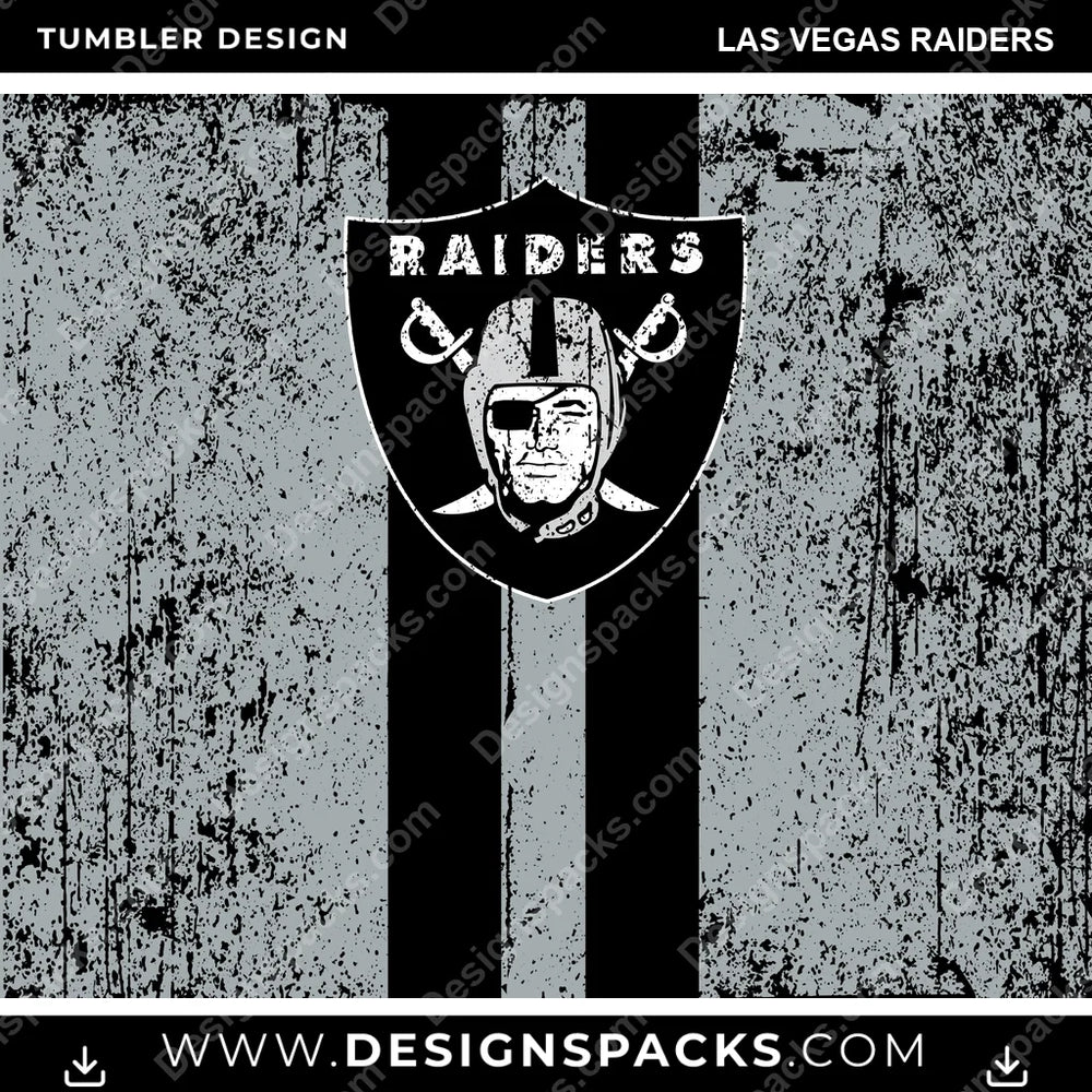 Football Grunge Style Las Vegas Raiders NFL Football Tumbler Digital Wrap Design Download